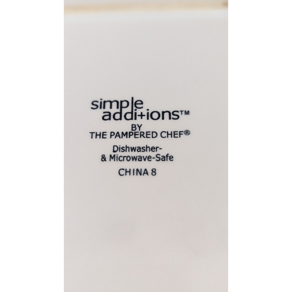 Pampered Chef Simple Additions Square Striped Plate Dish 7.25in Ceramic Multi - Picture 3 of 6